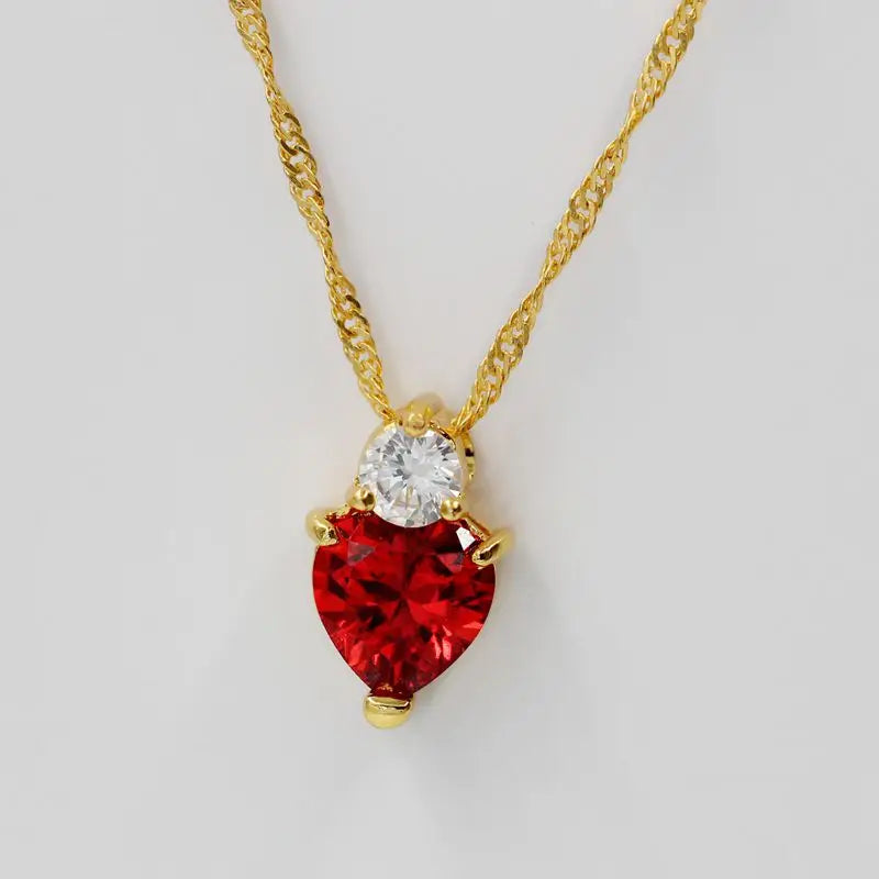 Uloveido Heart Red Pendant Necklace
